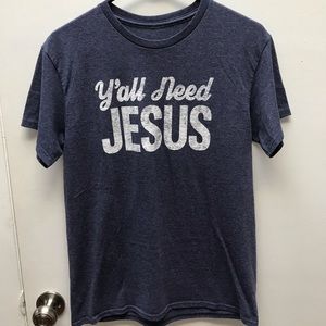 Y’all Need Jesus Heather Navy Shirt